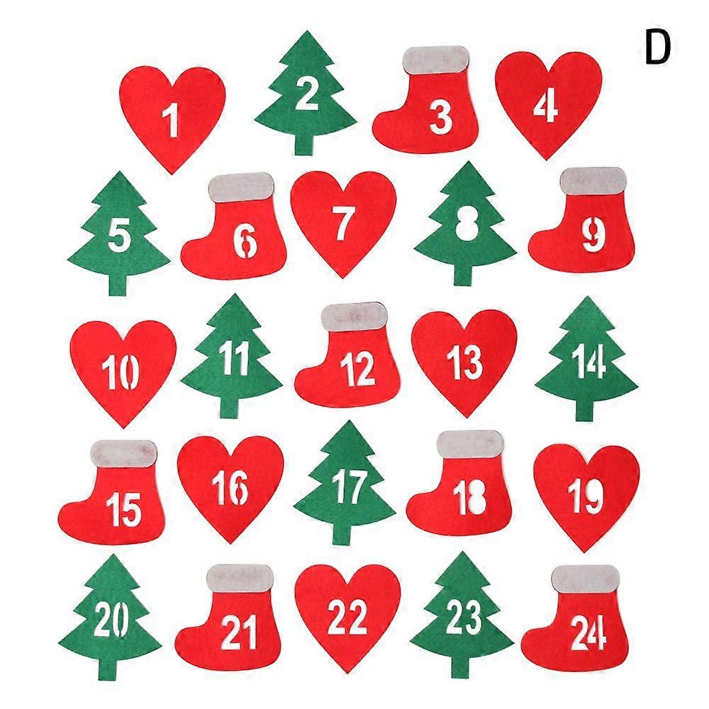 Adhesive Package Label Merry Christmas Biscuit Package Gift Felt Sticker Advent Calendar Number Xmas Ornament Christmas Label