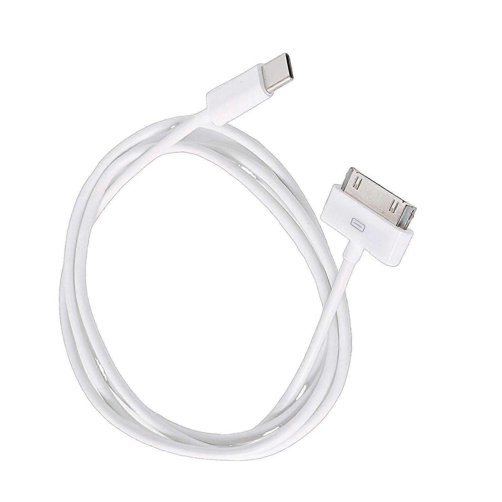 Multiple USB Type C to 30Pin Cable for Powering Up and Syncing for Phone 3G/3GS for Phone 4/4S for Pad 1  White