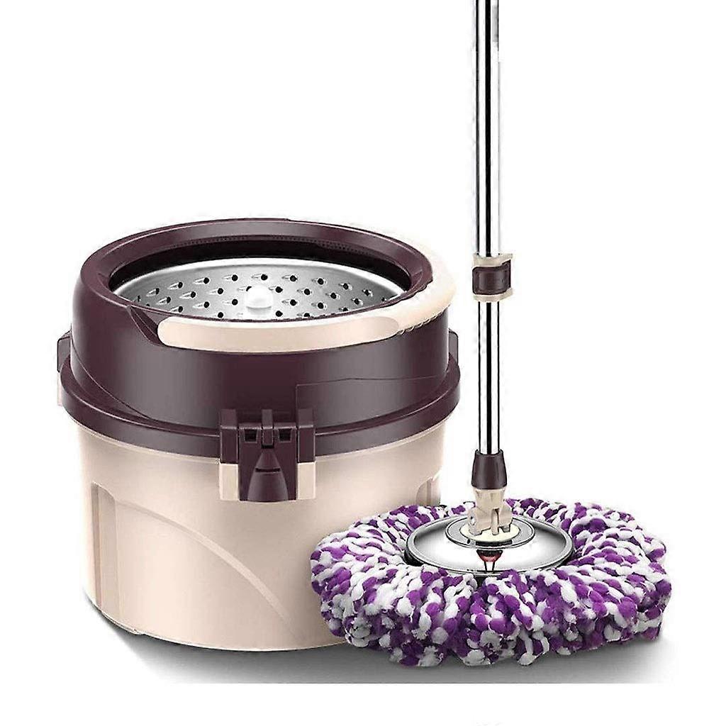 Spin Mop Cleaning Set with Extended Handle and 3 Microfiber Refills for Home Floors