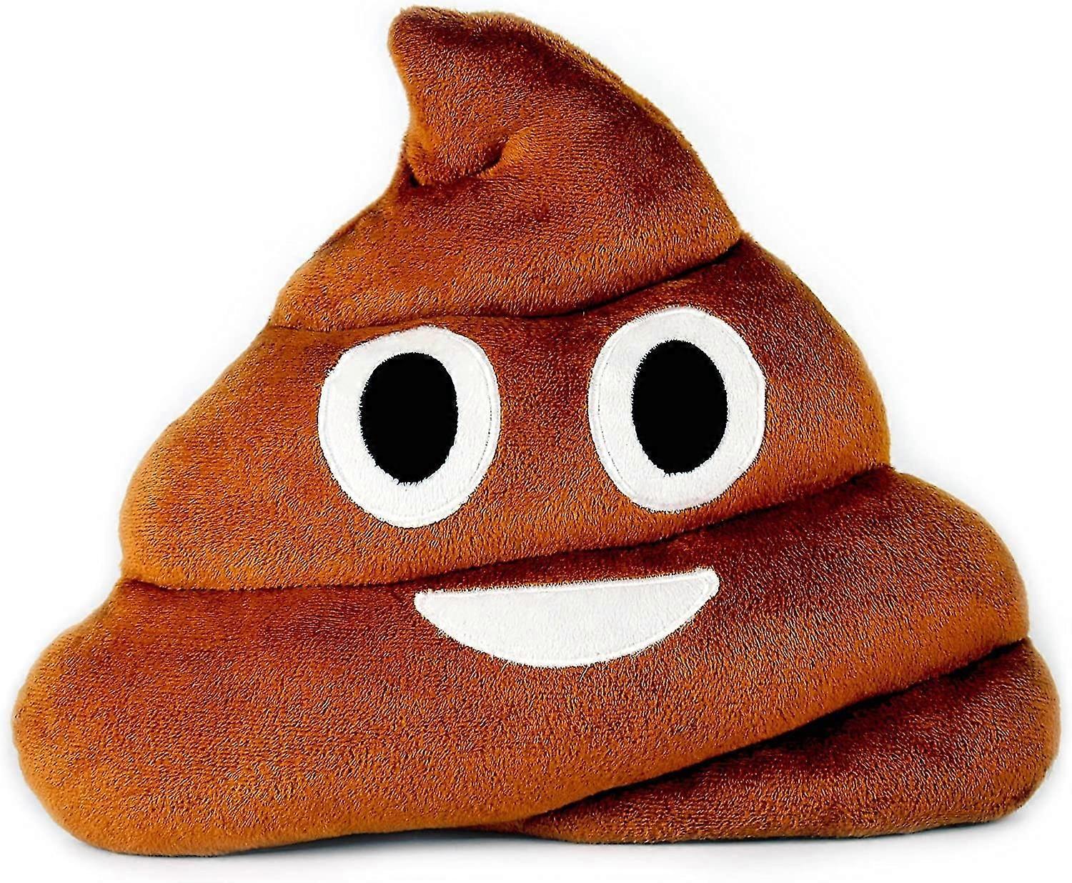 Smiling Poop Emoticon Cushion, Plush Round Decoration