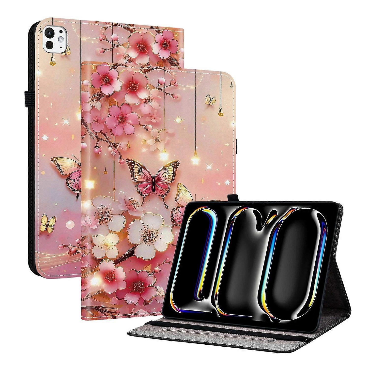 For iPad Pro 13 (2025) (2024) Leather Case Pattern Printed Stand Tablet Cover with Card Slots - Lant