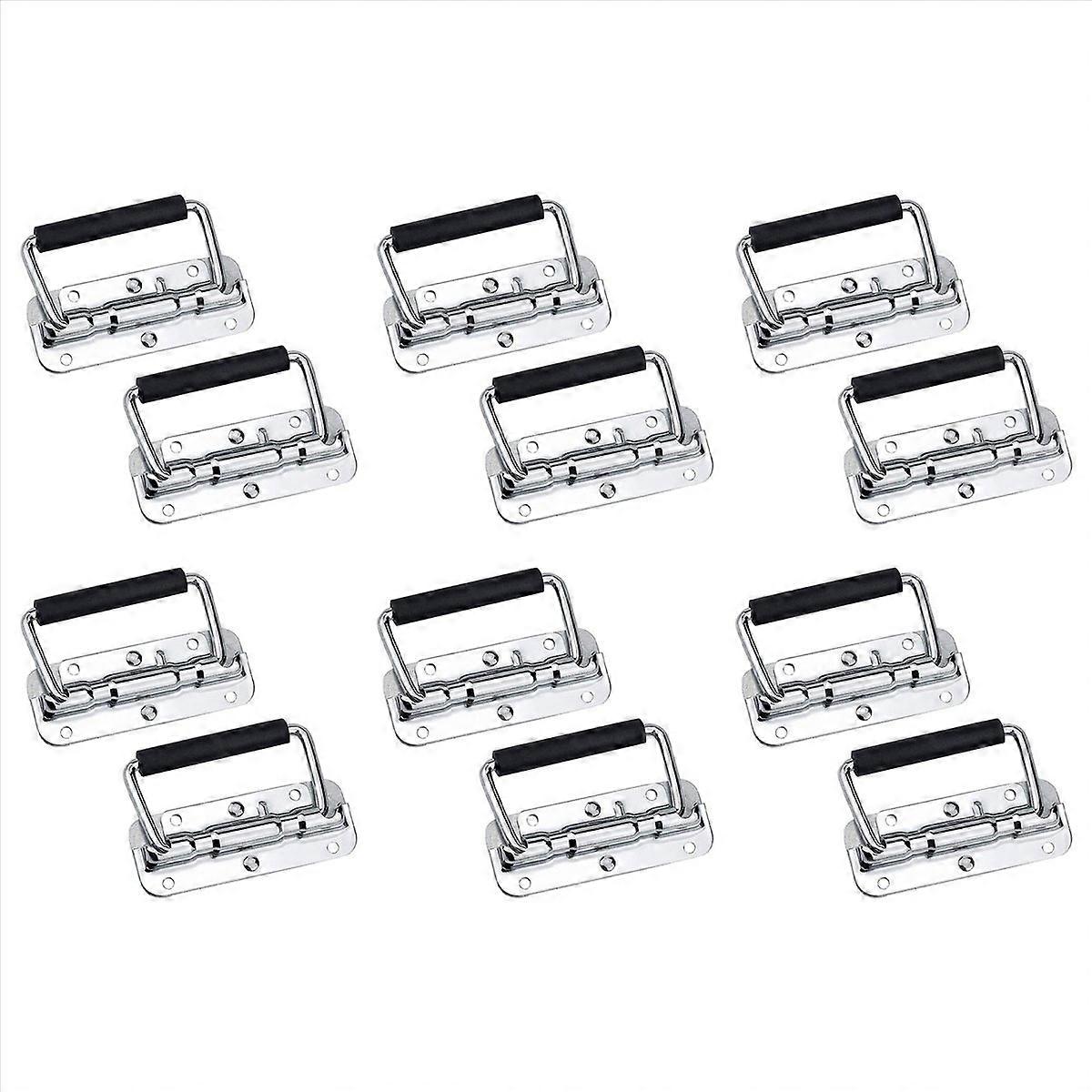 12Pcs 304 Stainless Steel Spring Handle Prop Box Tool Aluminum Box Handle Activity Handle Folding In