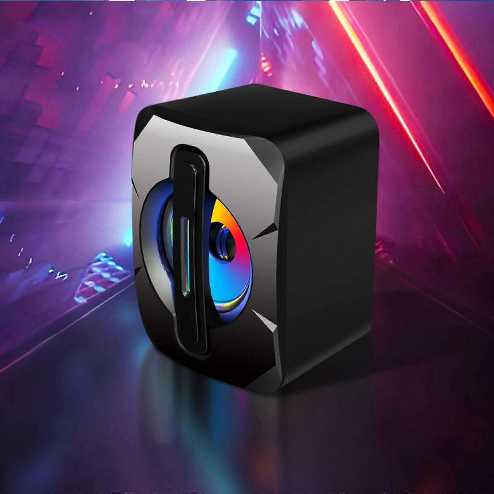 Staron Light Emitting Computer Speaker USB, Compatible with Mobile Phone Laptop Desktop, Mini Hifi Stereo Sound Subwoofer Audio