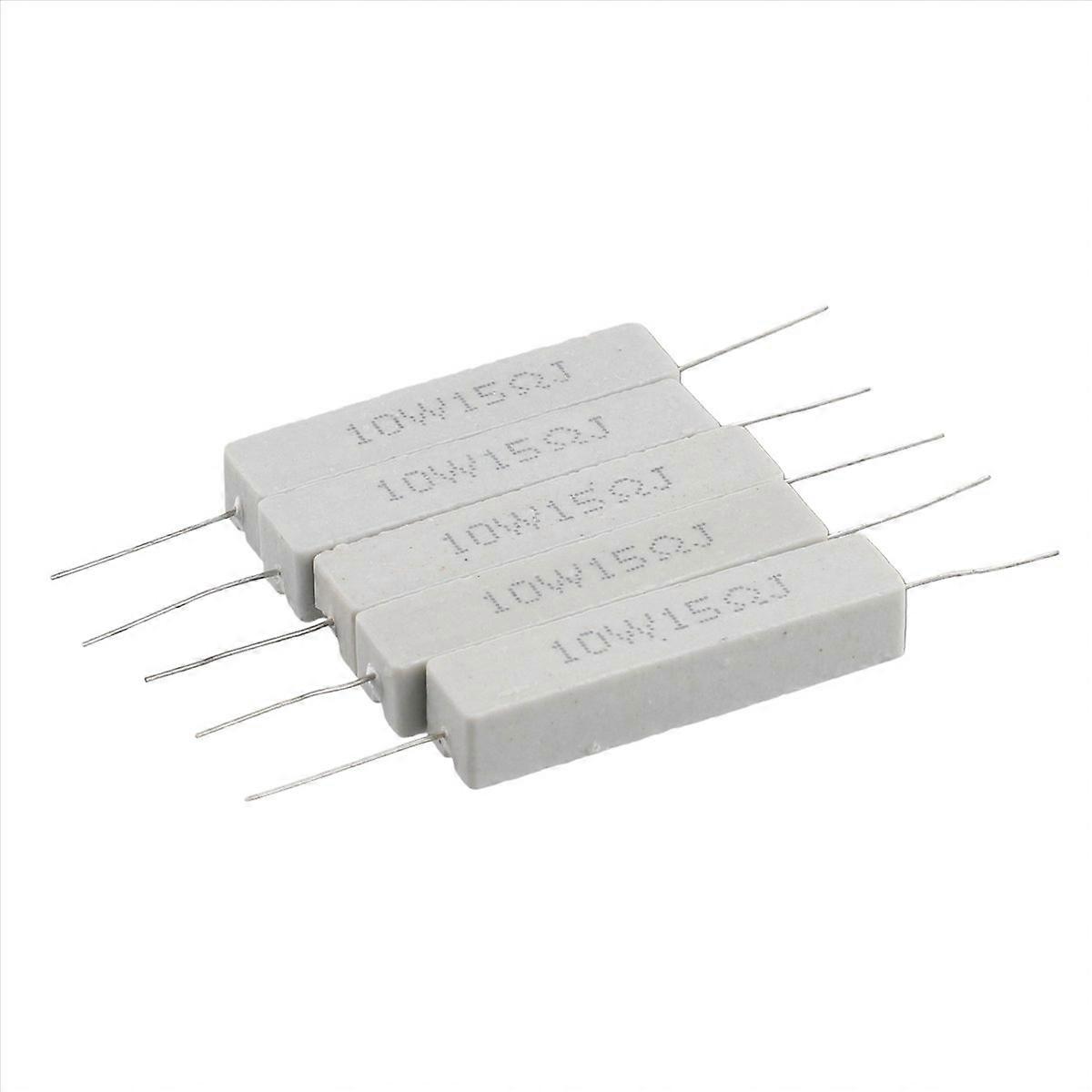 5 Pcs 10W Watt 15 ohm 5% Wirewound Ceramic Cement Resistor
