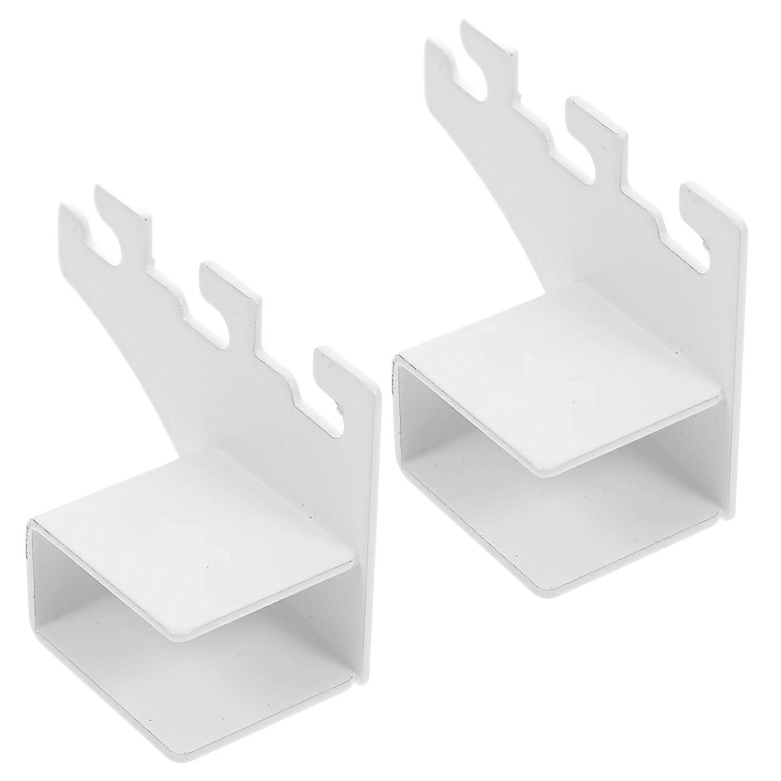 Square Tube Shelf Support Clips Metal Shelf Bracket for Kitchen 2Pcs White