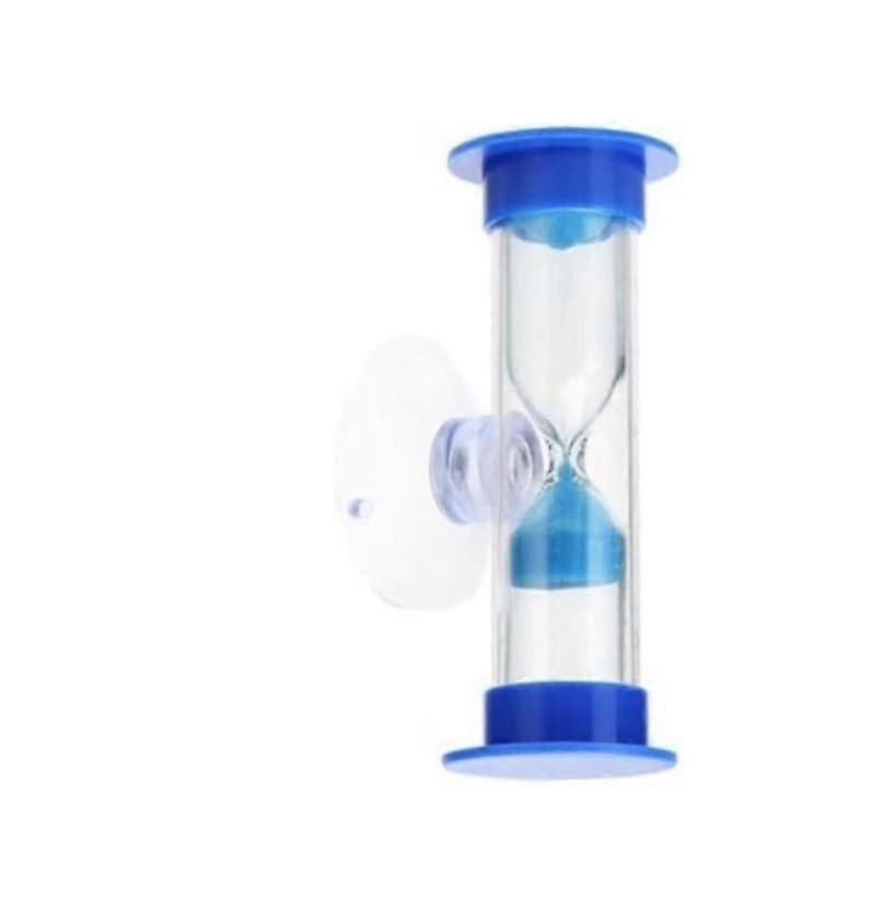 Sand Timer Toothbrush Timer 2min/3min with Suction Cup, Durable Blue Hourglass for Bathroom