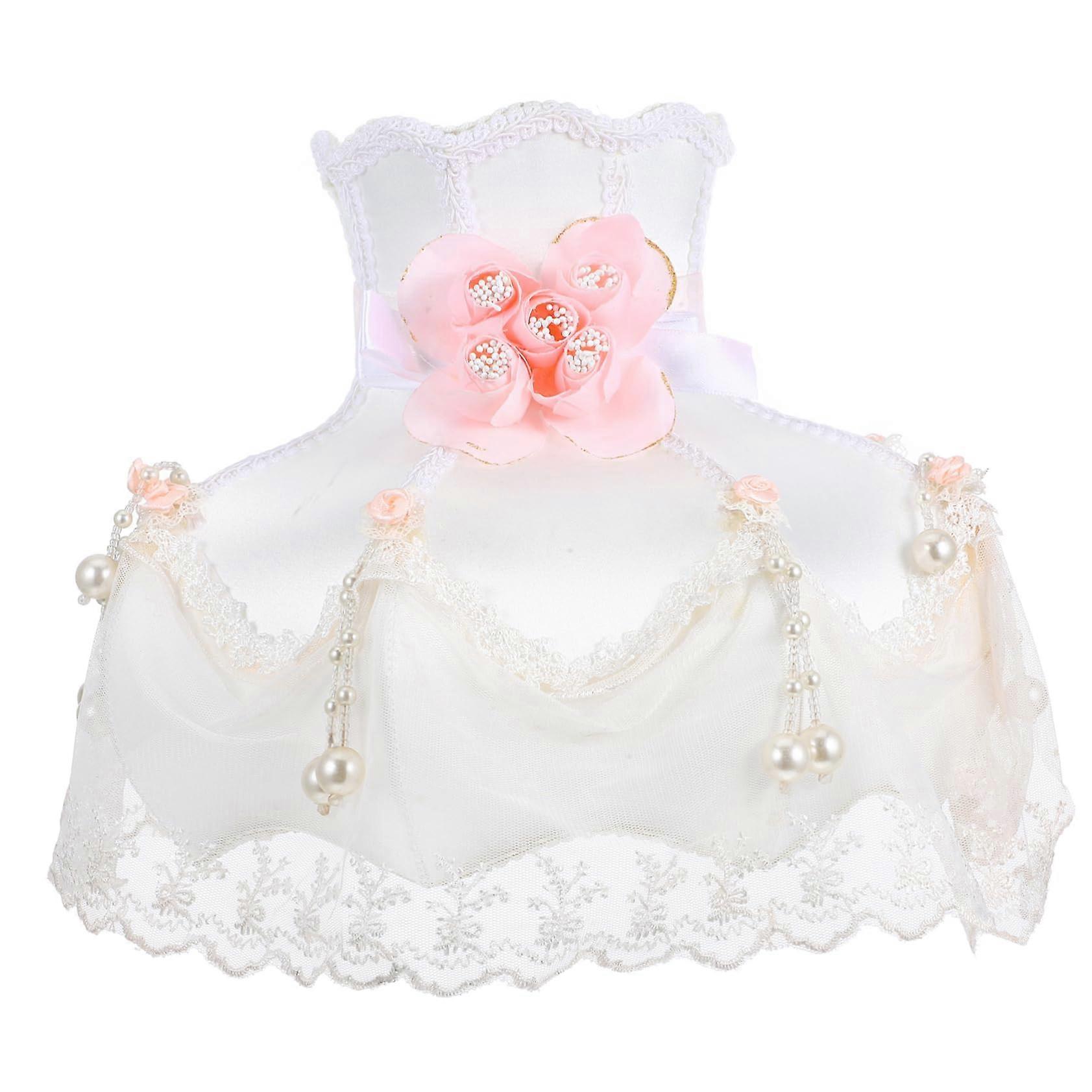 Vintage Clip On Lamp Shade with Elegant French Print Scallop Dome Design for Table and Bedside Lamps