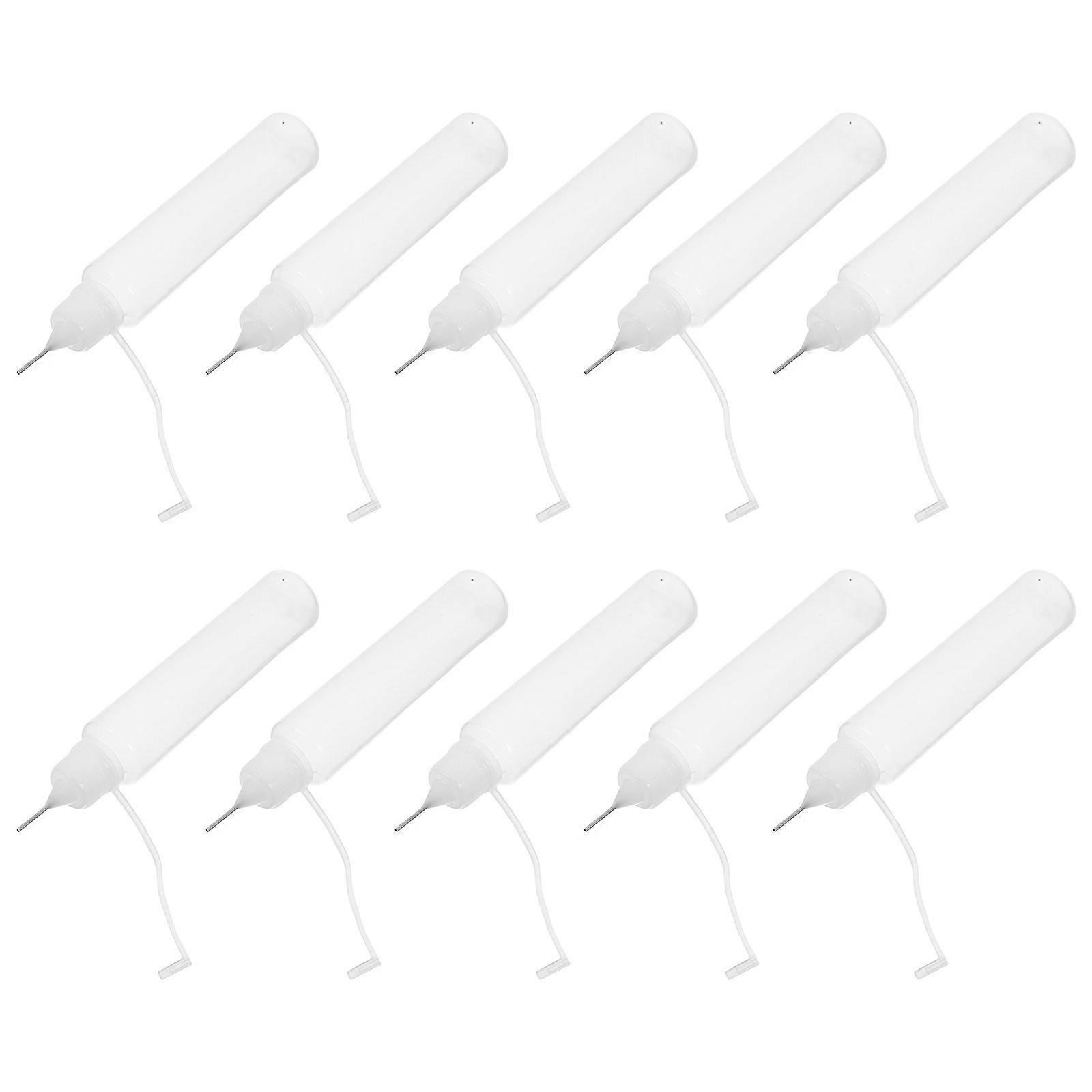 10Pcs Transparent Needle Tip Applicator Bottle for Storage with Precision Glue