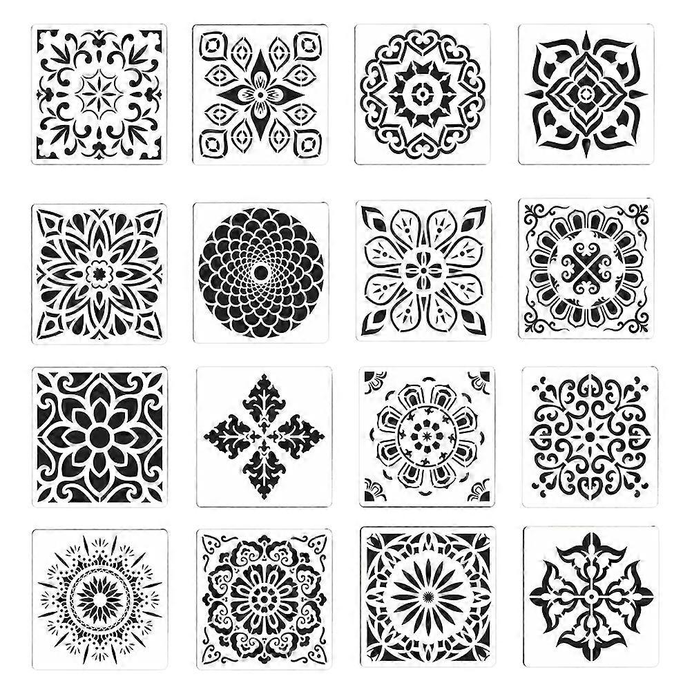 Drawing Templates Mandala Stencils for Art Craft 4Sets Silver