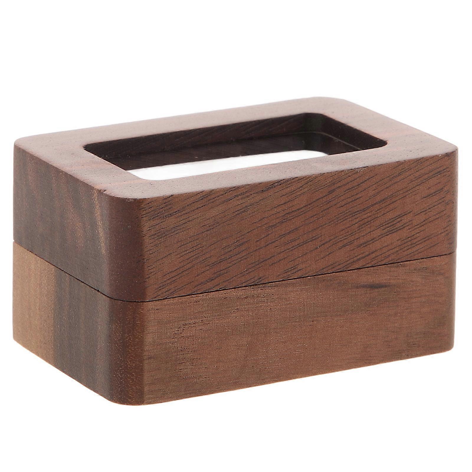 Couple Rings Wood Box Wedding Engagement Ring Case 1 Set Storage Solution