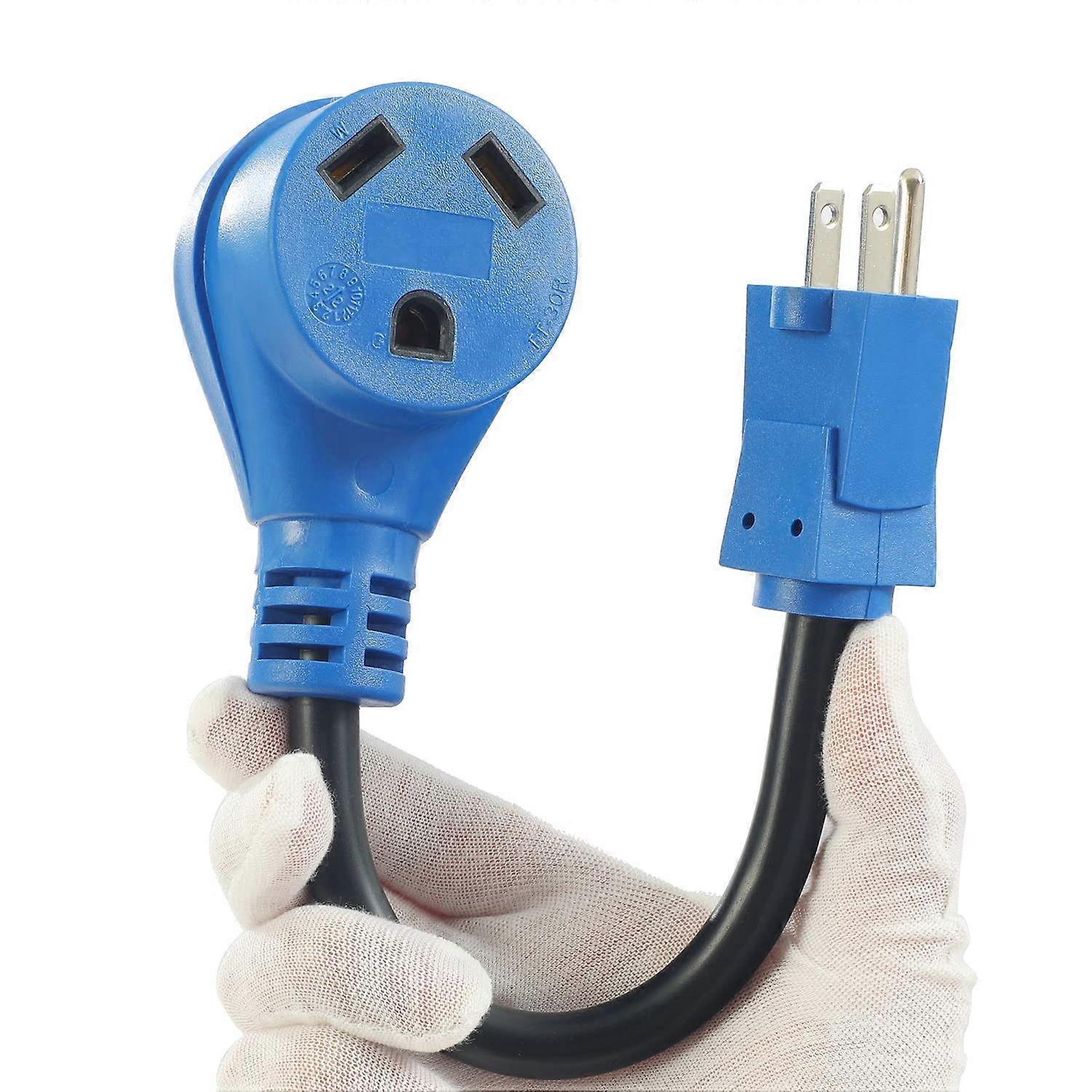 RV Power Adapter 30 Amp to 15 Amp with EasyGrip Disconnect, 12in Heavy Duty Copper Wiring ETL Certified