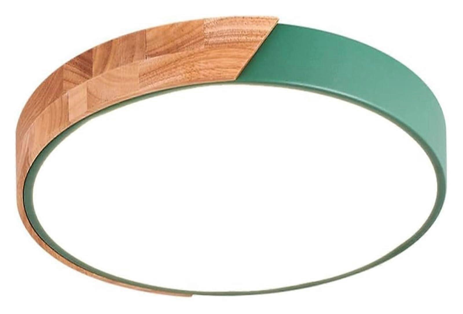 Dimmable LED Flush Mount Ceiling Light 11.8 Inch Green Round Fixture for Kitchen Bedroom