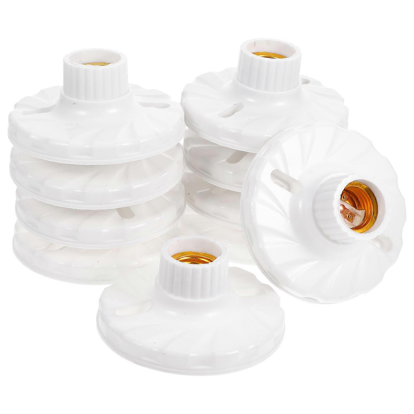 White E27 Light Socket for Daily Use Durable ABS and Copper Material Compatible with Pendant Lights and Lamp Fixtures 10pcs