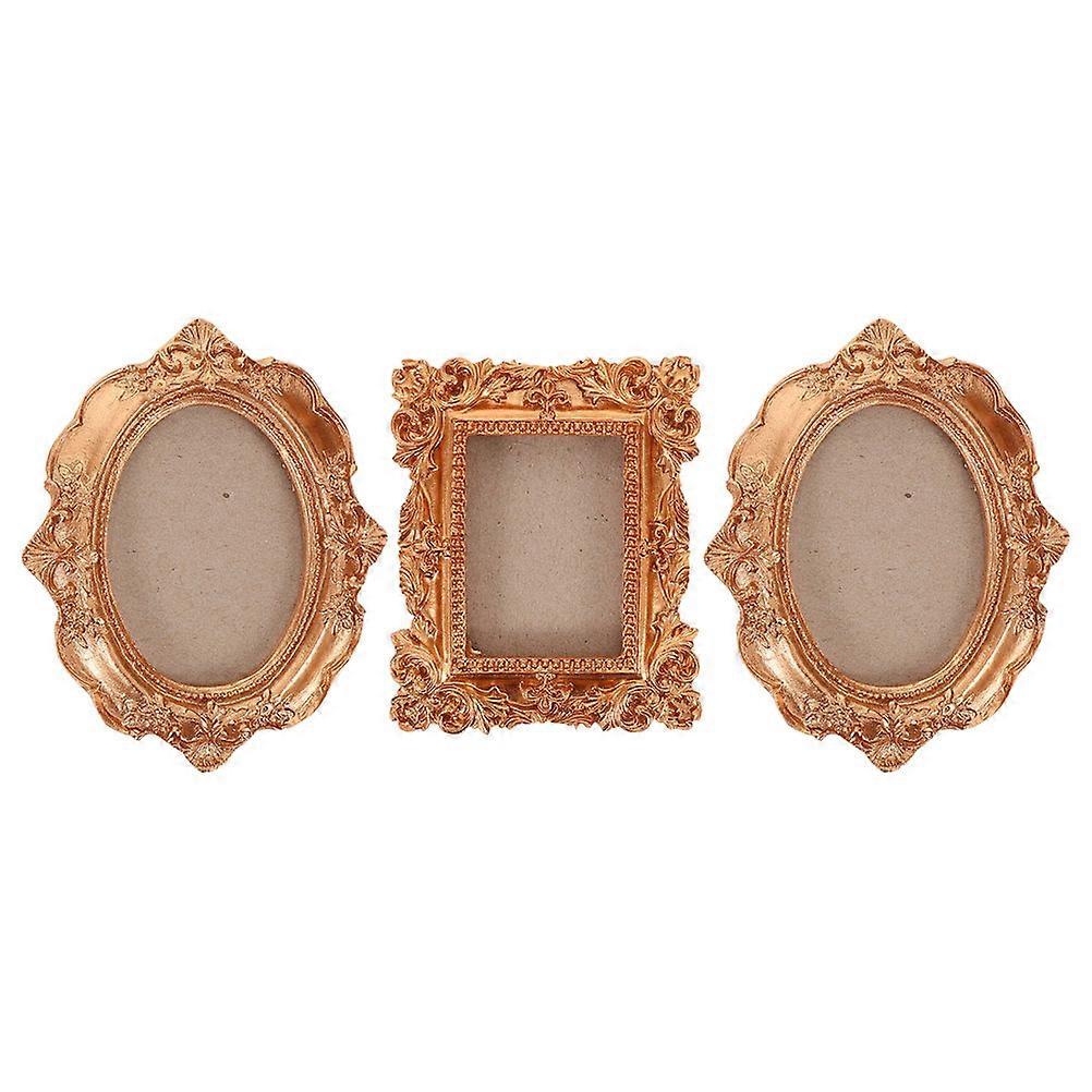 Fridge Magnet Photo Frame DIY Picture Frames for Display 3Pcs Gold Set