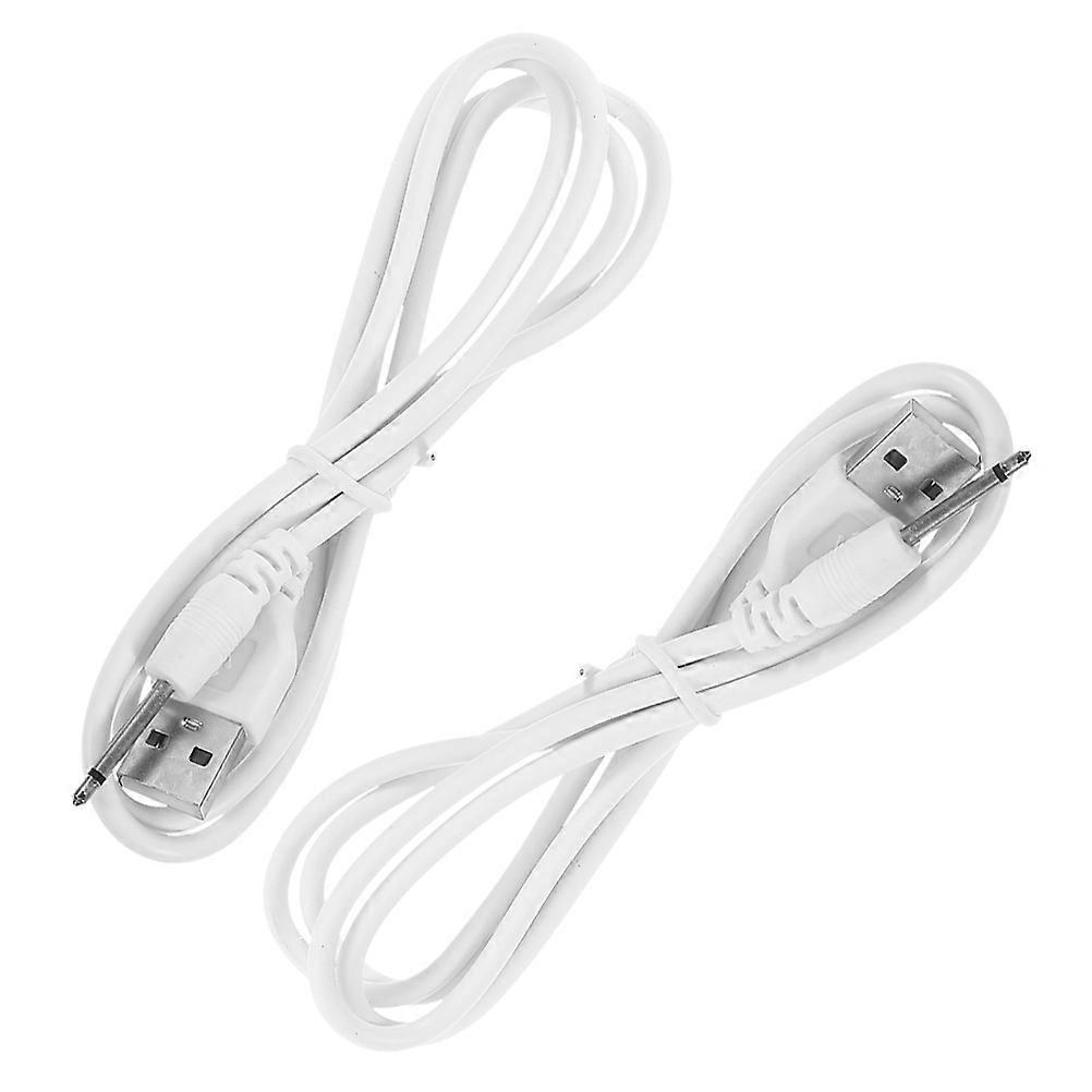 USB Charging Cable for Appliance Use Fast Charging Durable White Rubber and Copper 2pcs