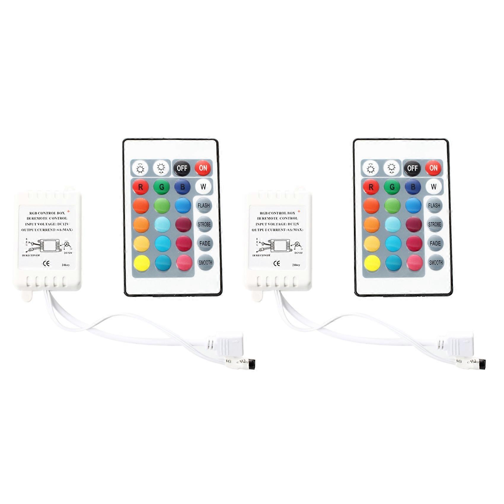 2X IR Box Remote Controller 24 Keys for RGB LED Light Strip