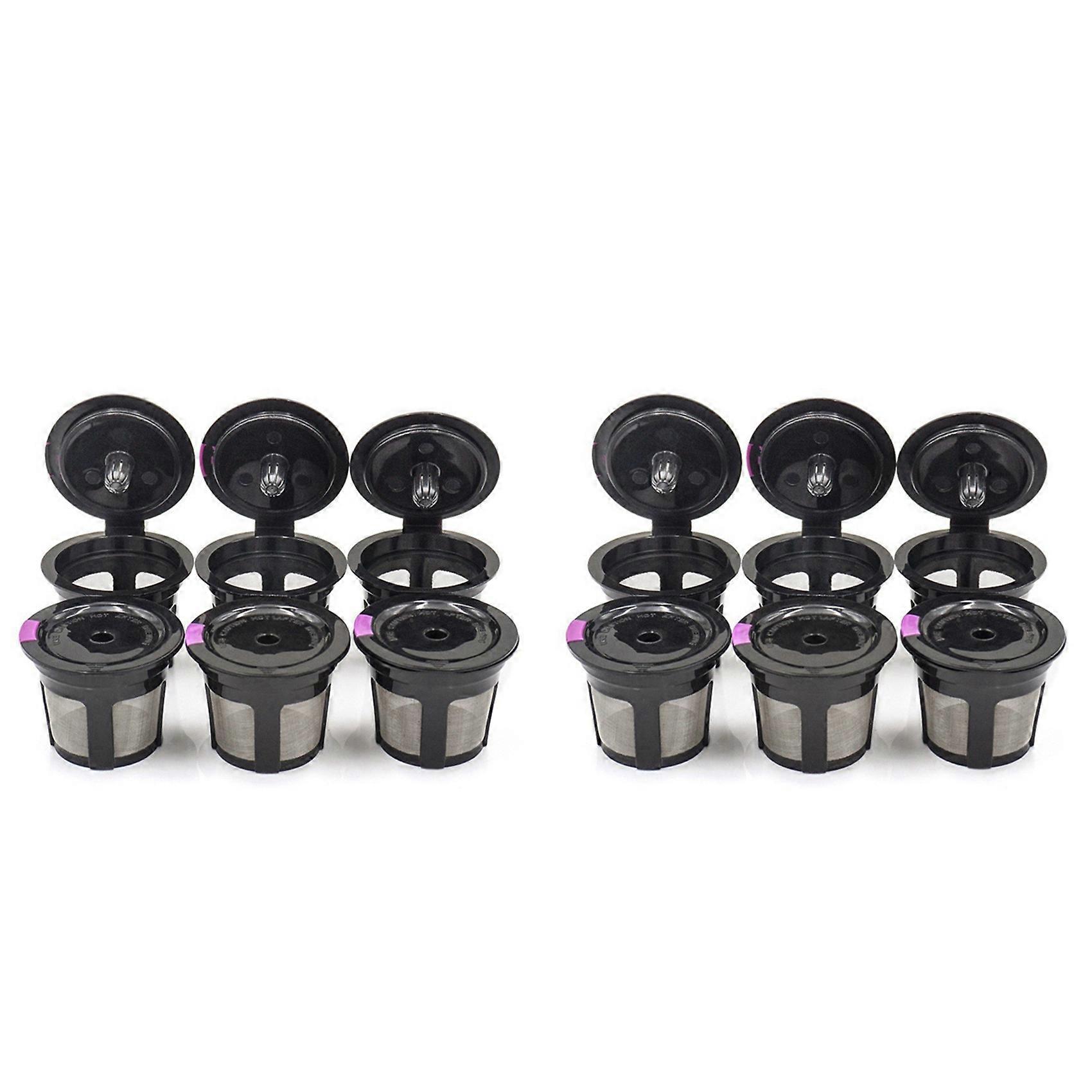 Reusable K Cups for Keurig, 12 Pack K Cup Reusable Coffee Pods with Plastic, Refillable K Cup Coffe Pods with 304 Mess