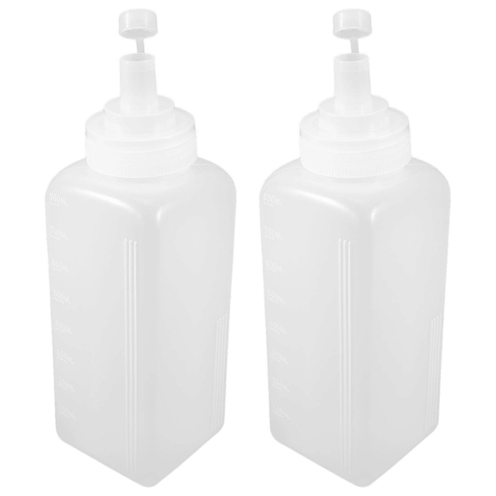Transparent Squirt Condiment Bottles for Salad Dressing 2Pcs Plastic Squeeze