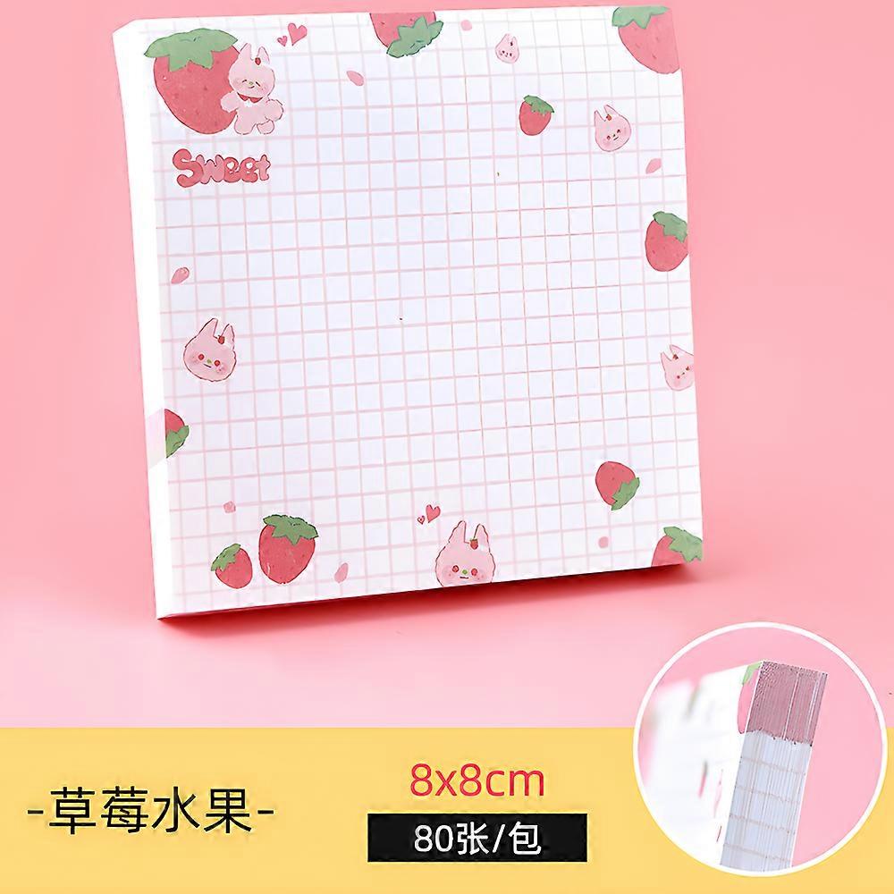 Cute Strawberry Fruit Sticky Notes Memo Pads Kawaii Funny Post Notepads Aesthetic Stationery Tabs Check List To Do Daily Planner