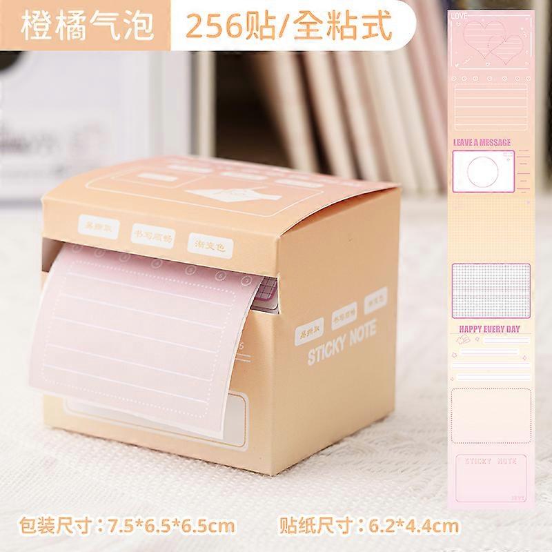 256 sheets / 1 box pull-out sticky notes gradient color full adhesive sticky notes roll student simple tearable notes