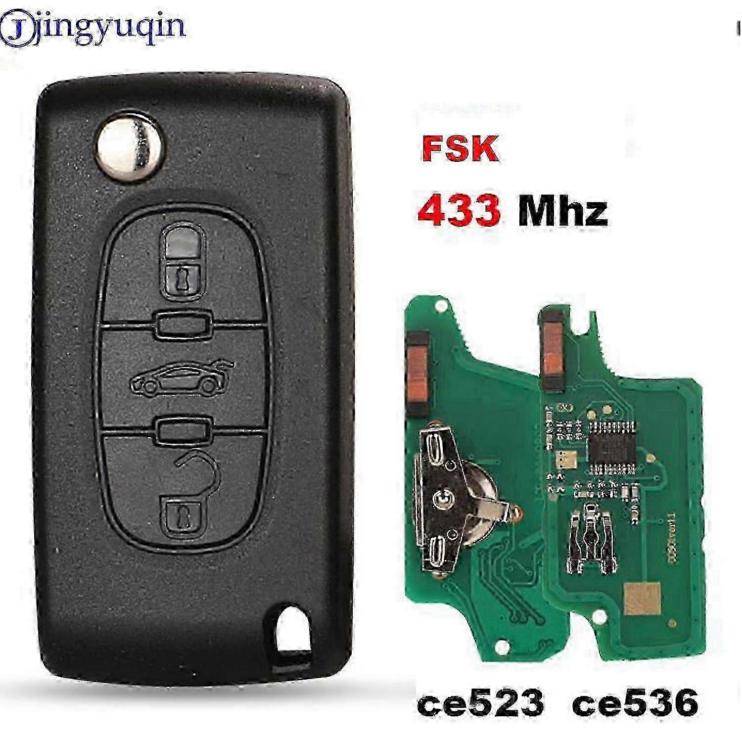Replacement key for Citroen C1 C2 C3 C4 C5 433MHz remote key