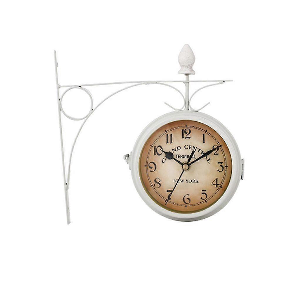 Retro Metal Clock Home Decor Outside New Wall Clock  Train Station