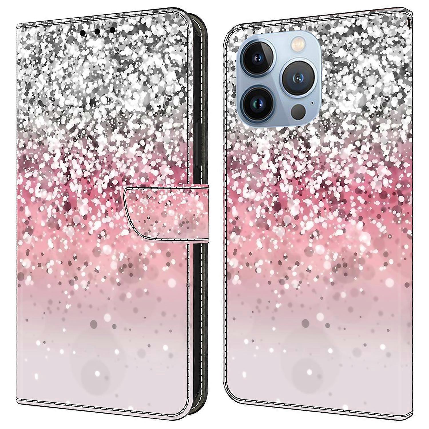 For iPhone 16 Pro Wallet Case Magnetic Clasp 3D Pattern Leather Phone Cover