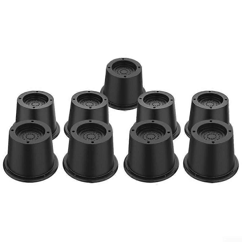 Heavy Duty Bed Risers 1300lbs Support, Adjustable Furniture Risers with Round Rubber Base, 9PCS