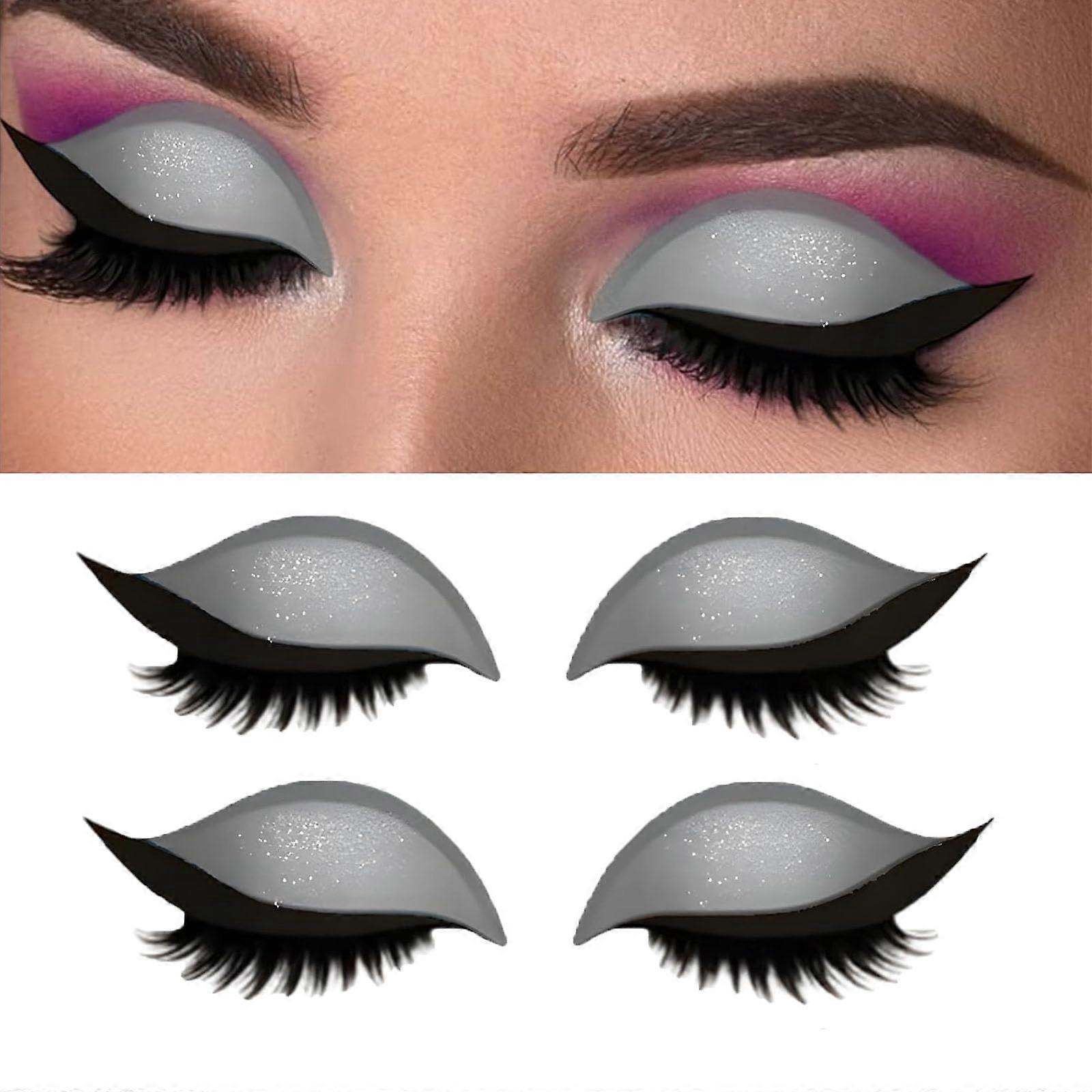 Eyeshadow Stickers 3in1 Eyeliner and SelfAdhesive False Eyelashes Waterproof Grey 2PCS