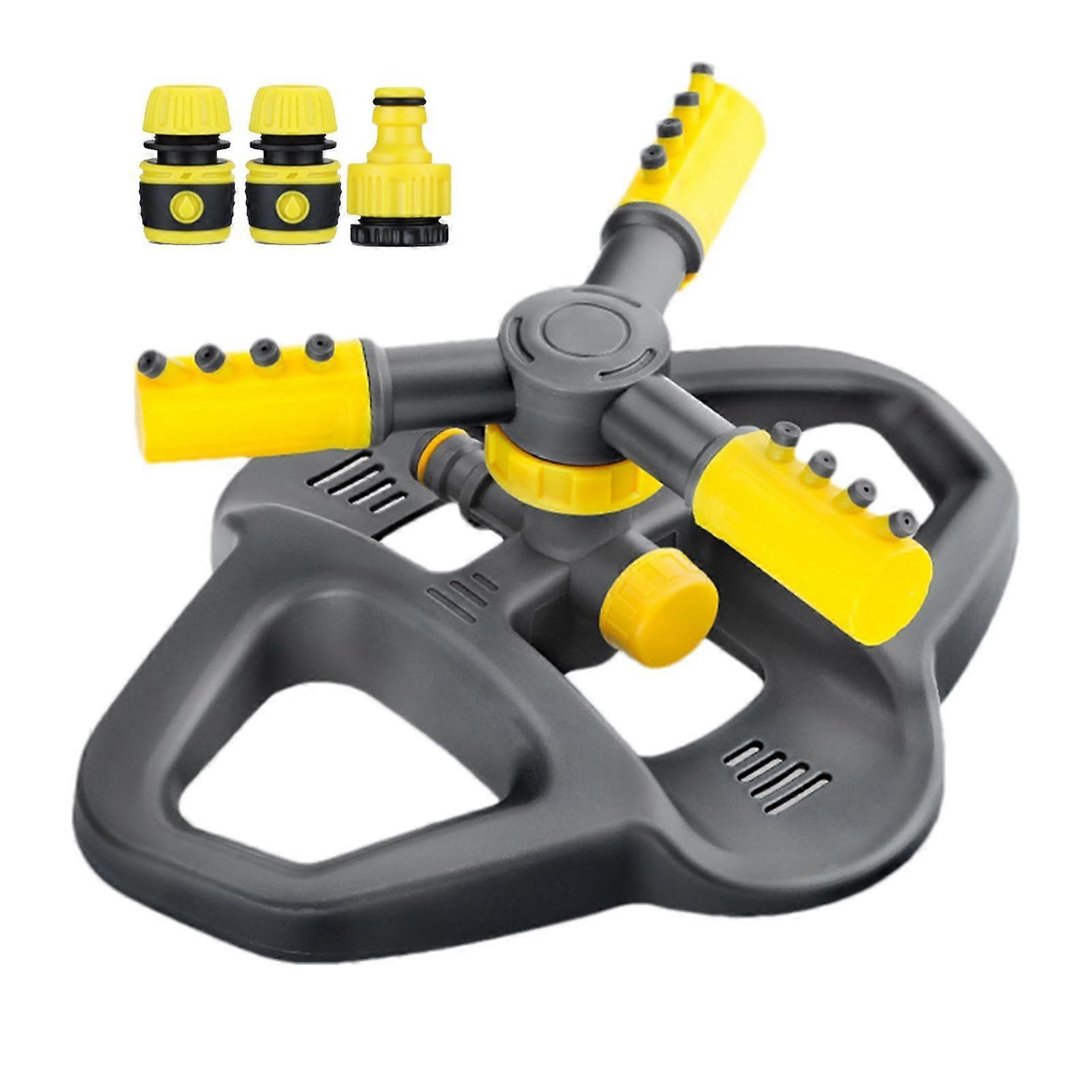Garden Lawn Sprinkler Automatic Rotating 360°  Pressure 3 Arm Adjustable Wide Coverage