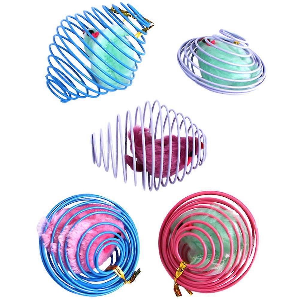 Cat Toys Plush Mouse for Pet Use Interactive Training 5Pcs Set