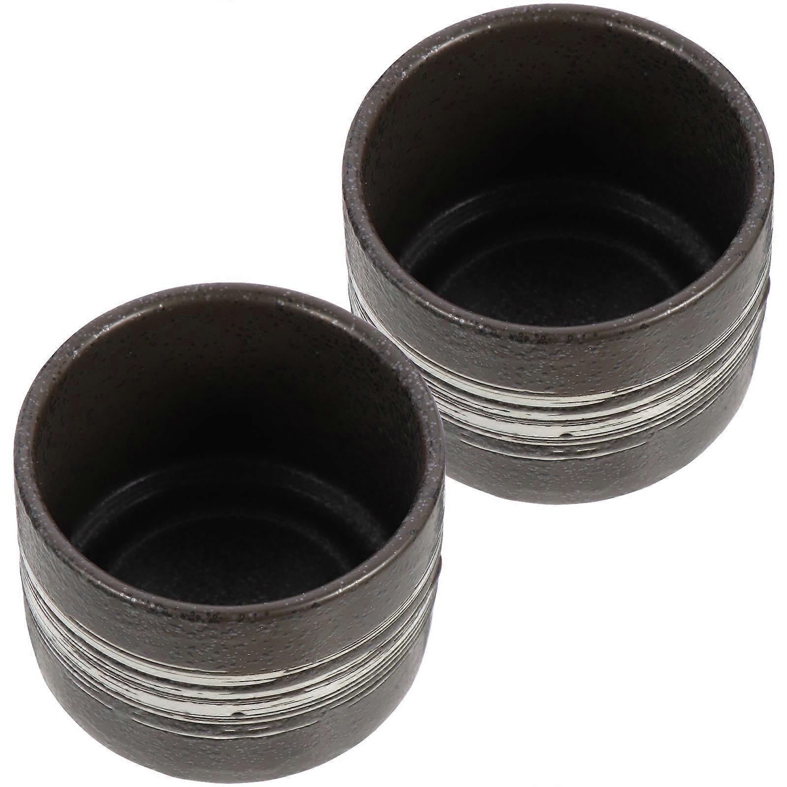 Retro Ceramic Teacups Household Water Cup for Storage 2Pcs Multi-Function