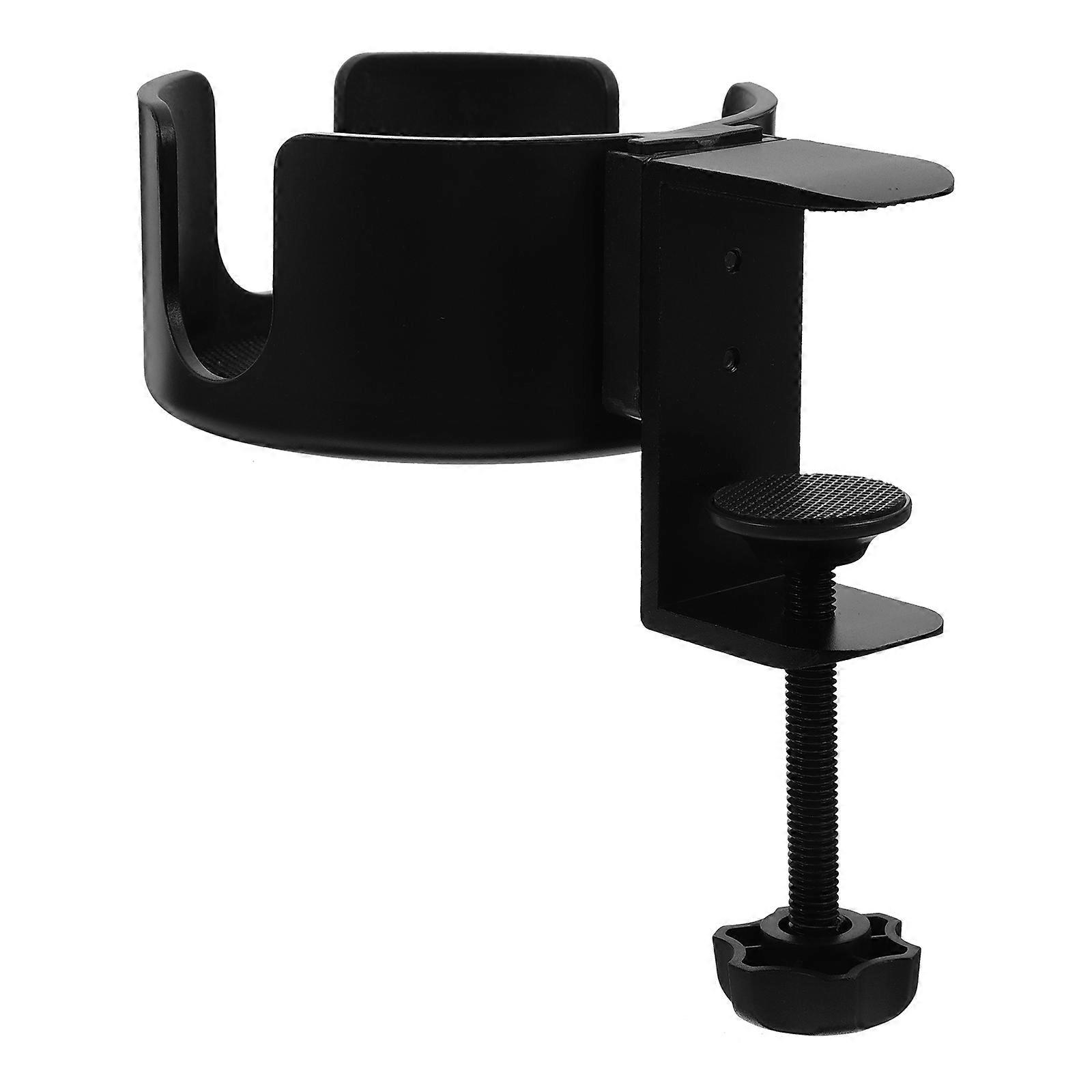 Black Desk Cup Holder for Holding Use with Table Edge Clip Clamp