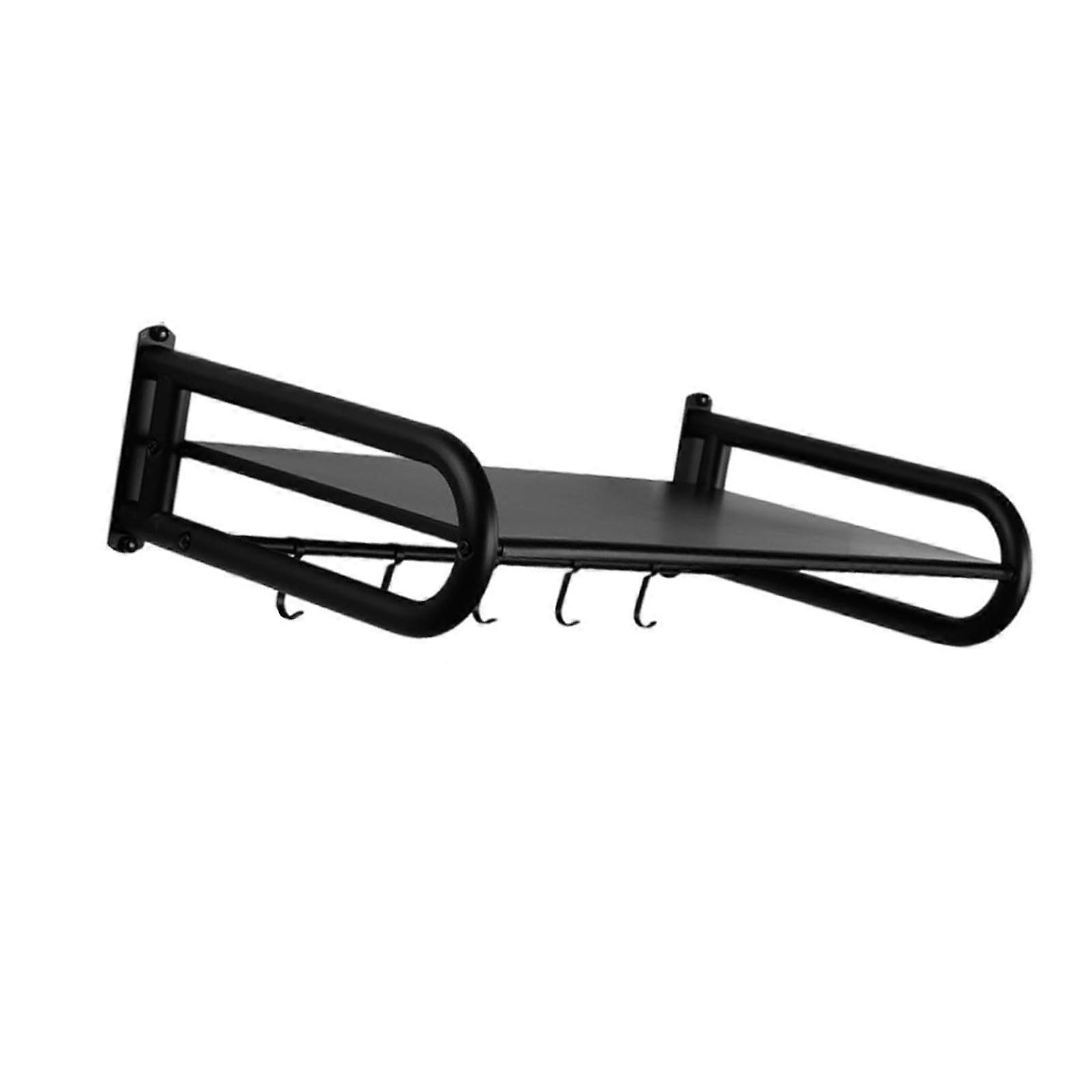 Microwave Oven Wall Mount Shelf, HeavyDuty Adjustable Bracket for Organized Kitchen Storage, 50cm Black