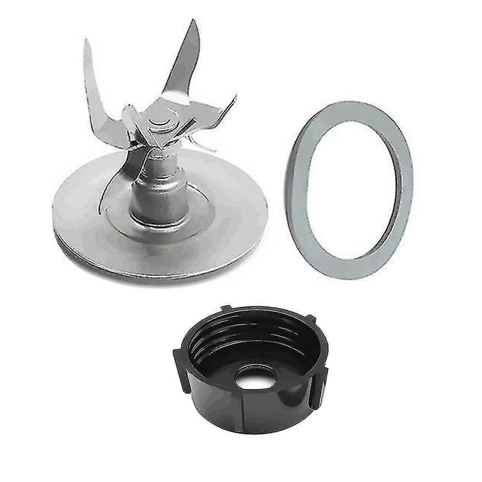 Blender Replacement Parts Jar Base Cap and Silicone Ring Set with 3 Piece Cutting Head Kit