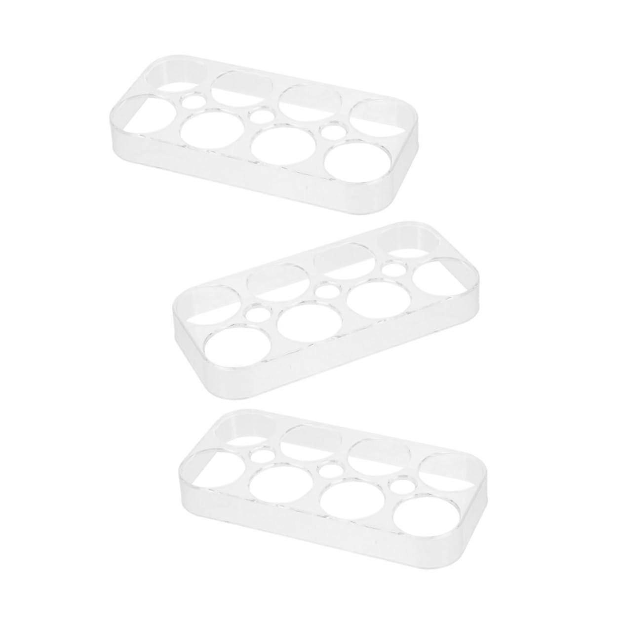 4pcs Stackable Egg Storage Container with Clear Lid, Plastic Egg Holder for Refrigerator Kitchen