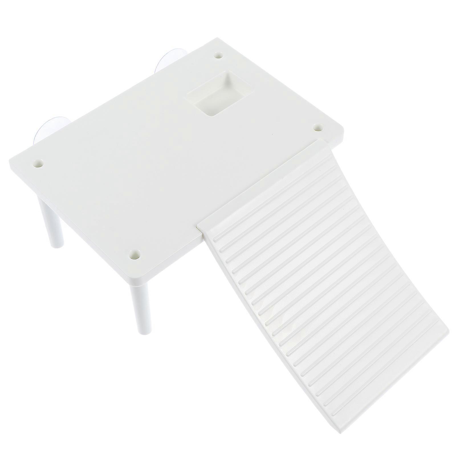Fish Tank Turtle Platform Basking Platform for Reptile 2Pcs White