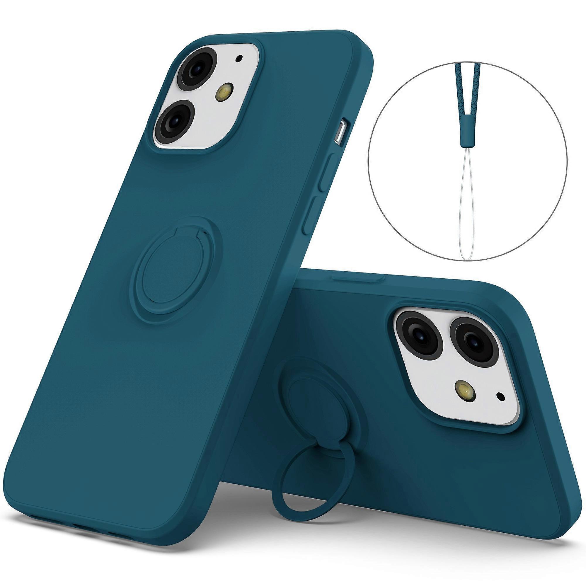 Adjustable Ring Kickstand Design Eco-Friendly Liquid Silicone Phone Protective Case Shell with Handy