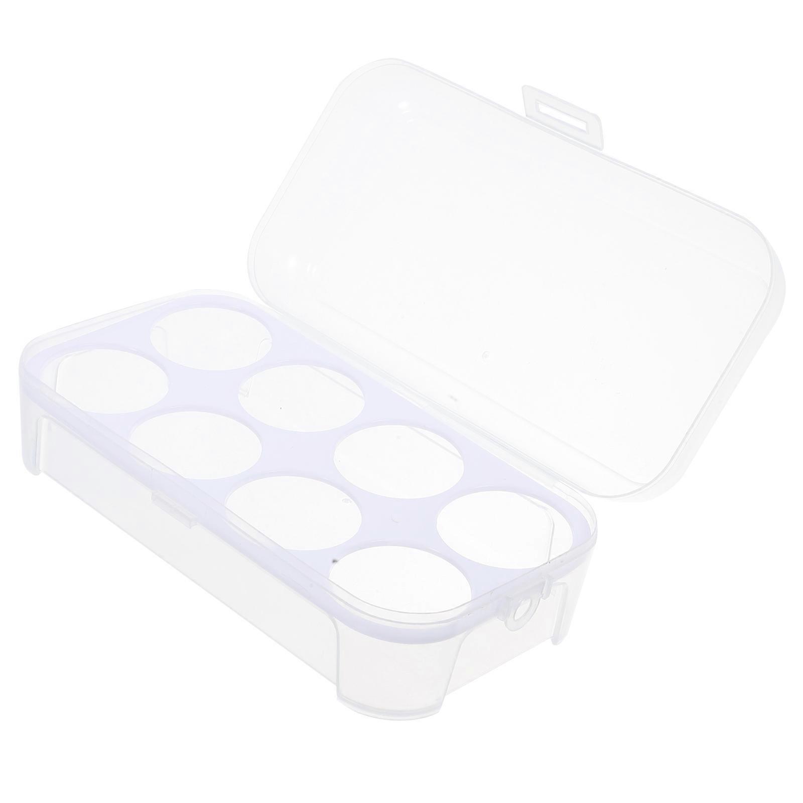 Egg Holder for Camper Fridge 3Pcs 8 Eggs Storage Box Portable White