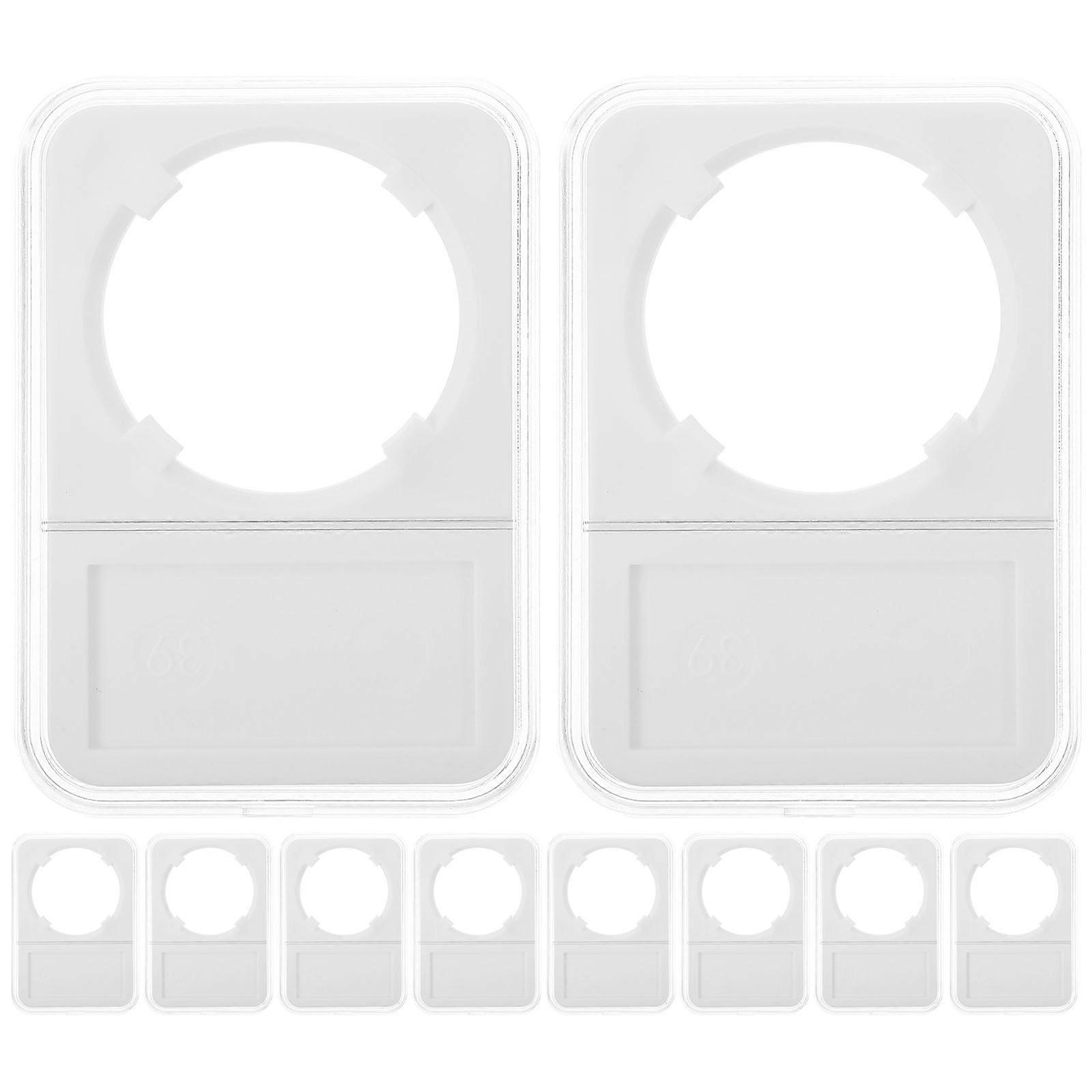 Plastic Clear Coin Box Coin Storage for Home and Office Use Rectangular Shape Dust-Proof and 10Pcs