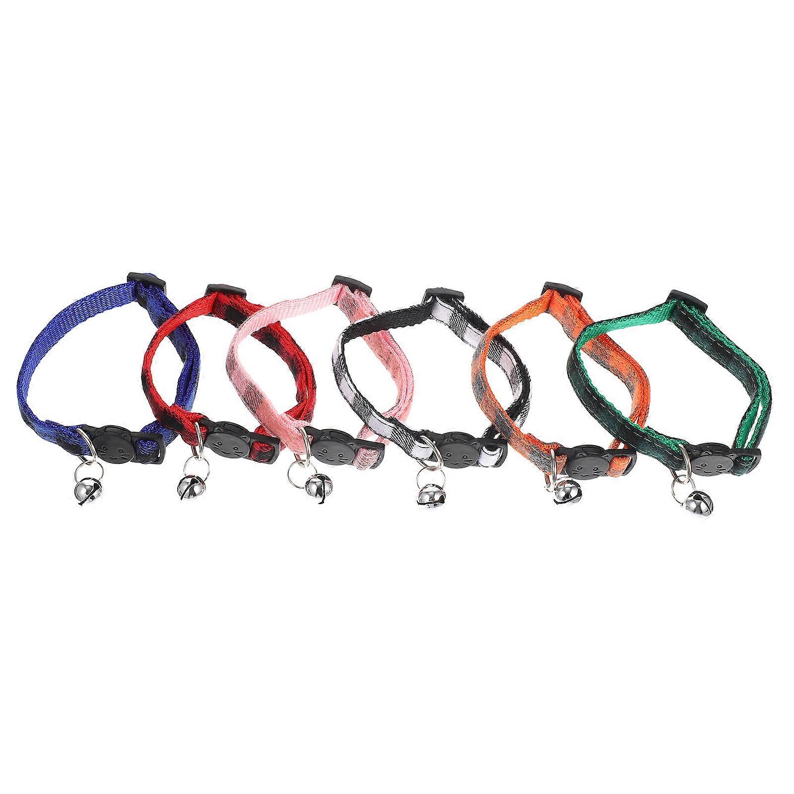 Adjustable Cat Collar with Bell Breakaway Cat Collars 6Pcs Mixed Style