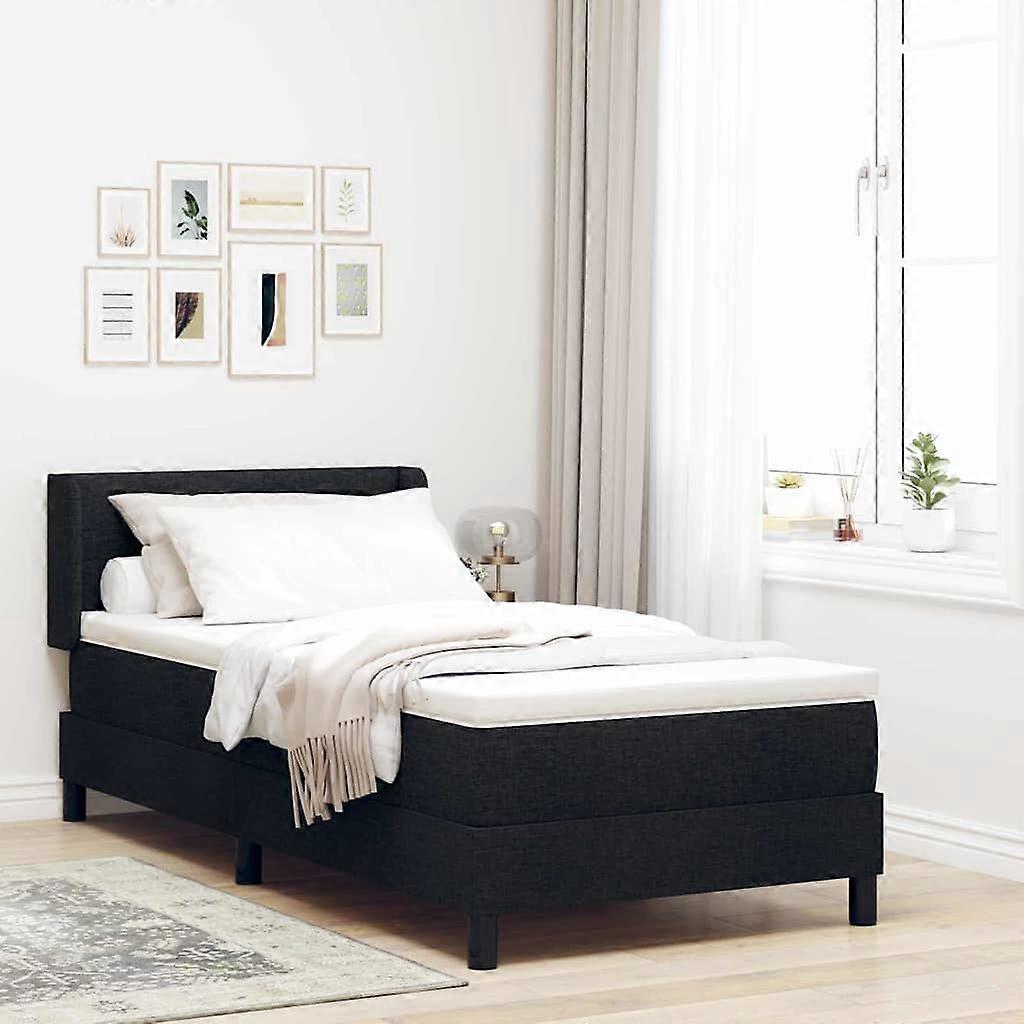 Boxspringbett mit Matratze Schwarz 200 x 90 cm Polyester