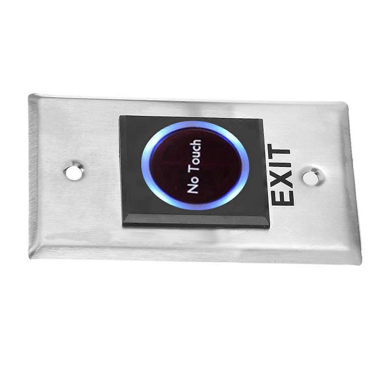 Touchless Infrared Exit Button with Blue Backlight, Stainless Steel Hands Door Release Sensor
