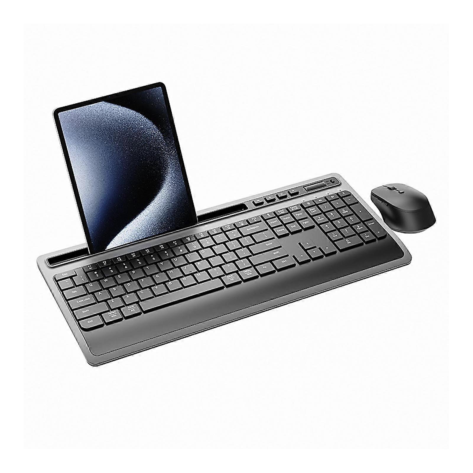 Wireless Keyboard and Mouse Combo Ergonomic Silent Design with Extra Large Tablet Slot Adjustable DPI