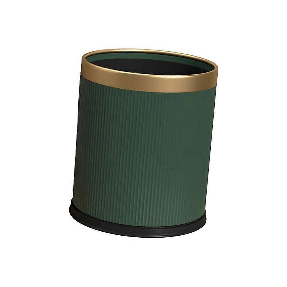 Large Capacity Open  Trash Can for Home Kitchen Rustic Style Indoor Garbage Bin Green
