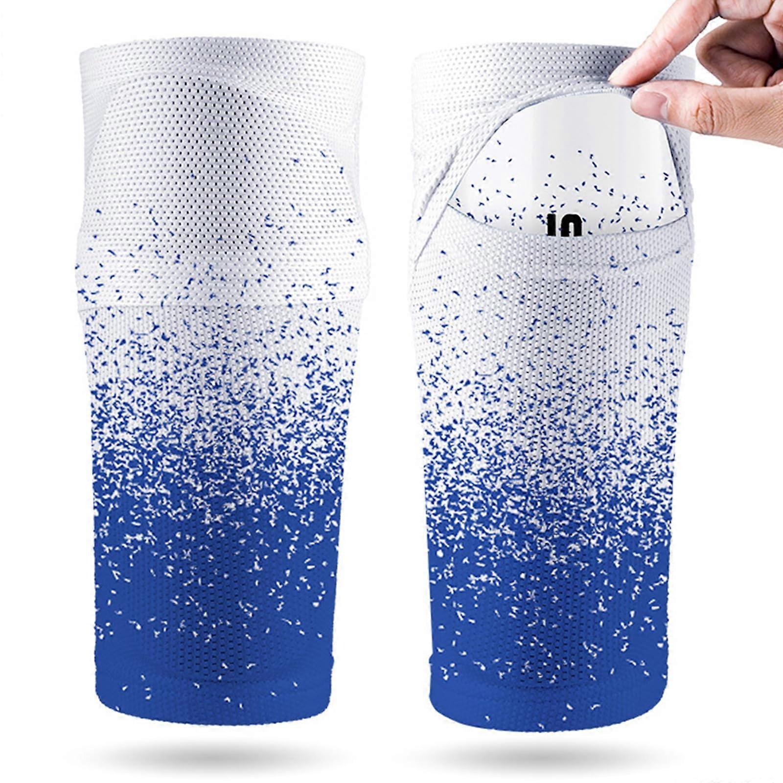 Shin Guard Sleeves for Soccer with Calf Compression Support and Breathable MultiSize Fit