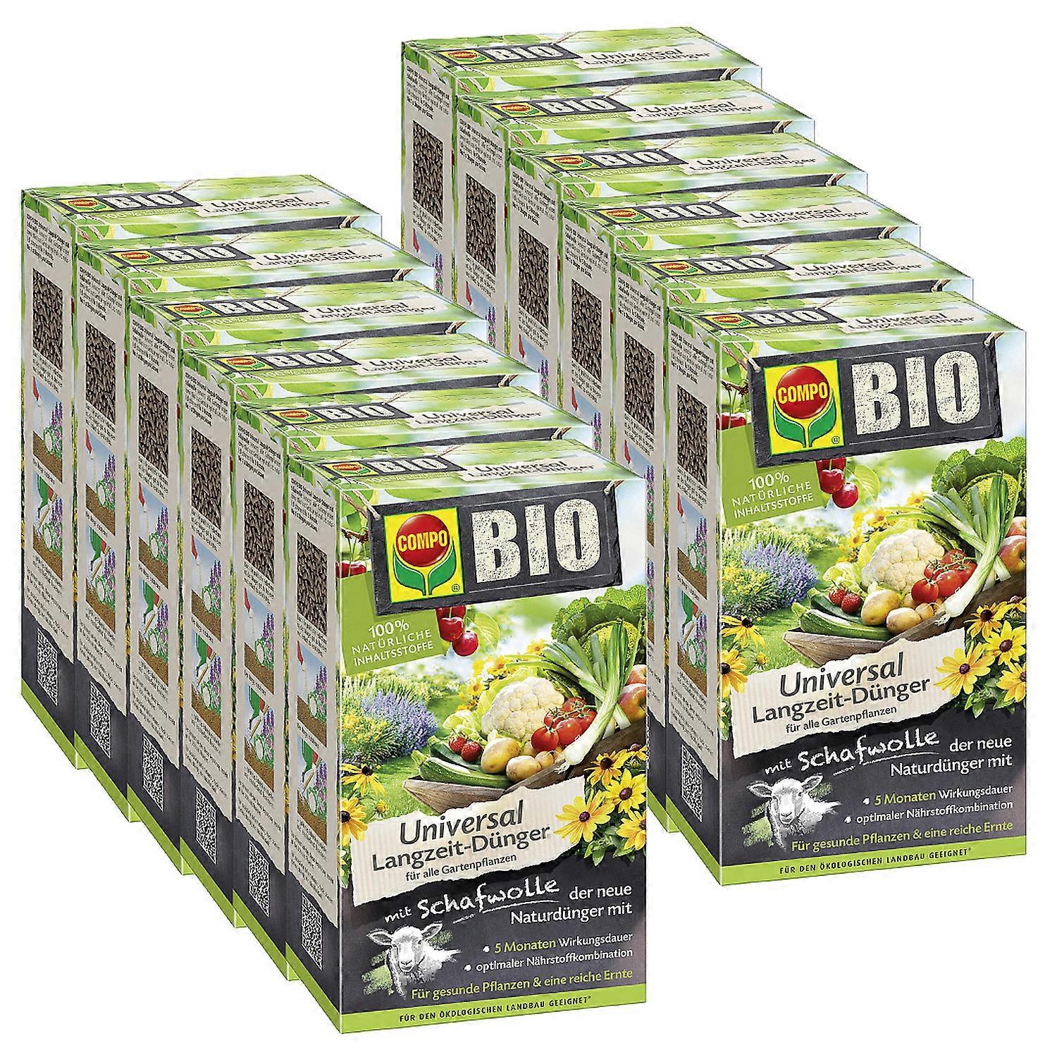 12 x COMPO BIO Universal slow-release fertilizer with sheep's wool, 2 kg