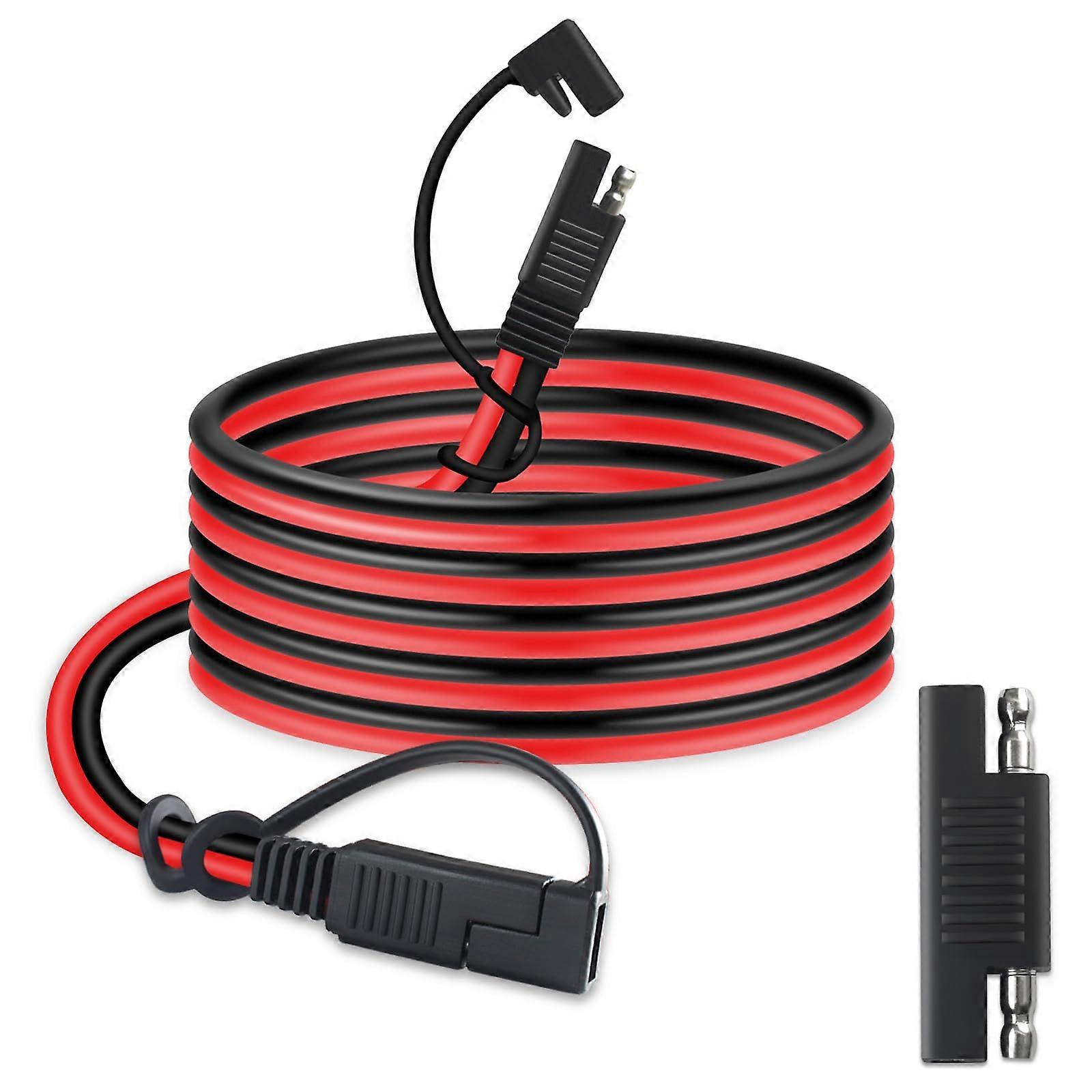 10FT 16AWG SAE Extension Cable with Weatherproof Battery Connector, Quick Plug for RV Solar Panel