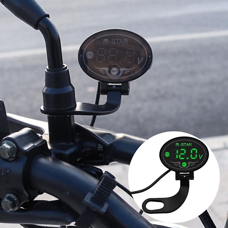 37ma 12v24v Motorcycle Car Battery Voltmeter Led Display With Low Voltage Warning Detector