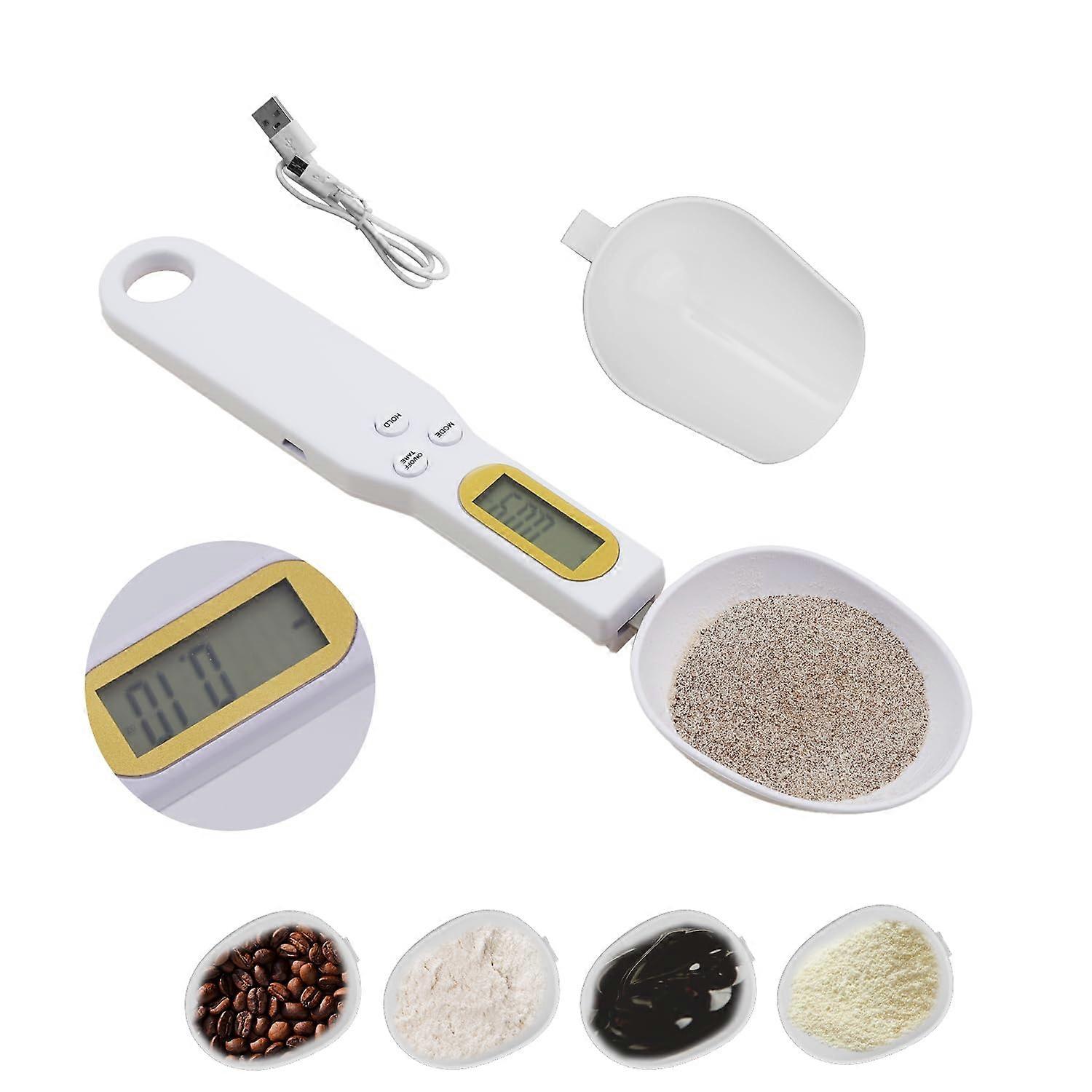 Digital Kitchen Scale Spoon 0.1500g  Precision USB Rechargeable for Coffee Tea Spices